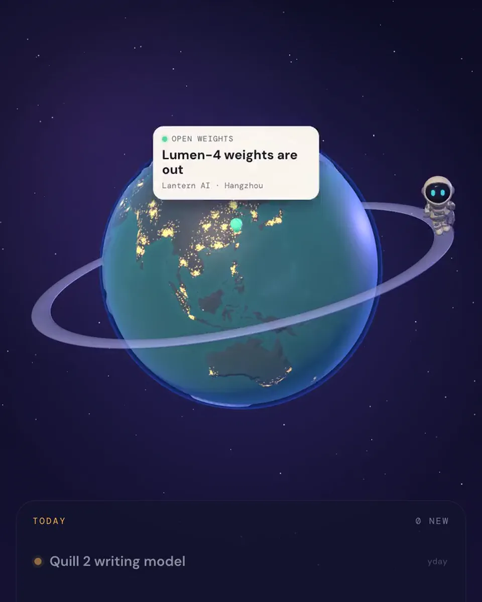 A courier walking a ring around a clay Earth at night