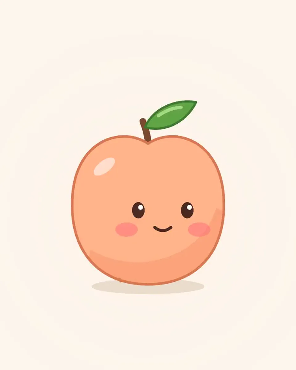 A smiling peach ripening